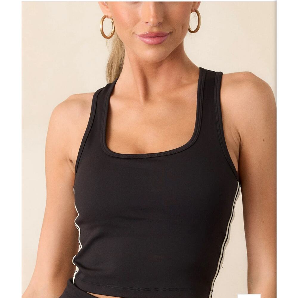 Z Supply Match Day Square Neck Racerback Active Tank Top Size L NWT